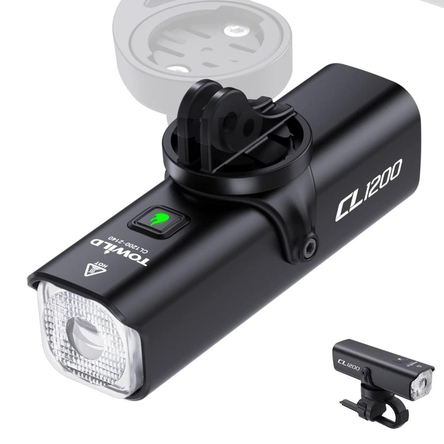 TOWILD CL1200 自転車ライト 充電式 1200ルーメン 高輝度 5000mAh大