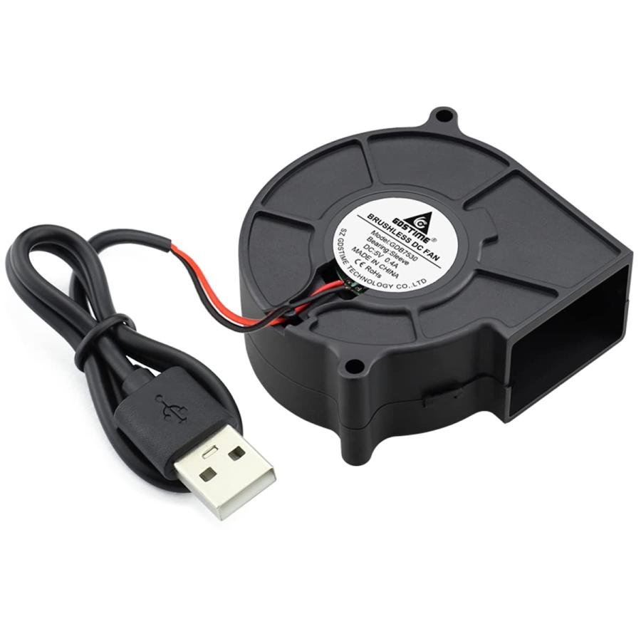 GDSTIME シロッコファン 7530 75mmx30mm 5V DC USB 冷却ファン 排気