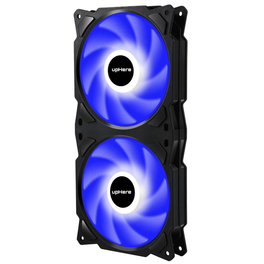 upHere PCケースファン3連 青色LED PWM 3PINコネクタ デイジーチェーン