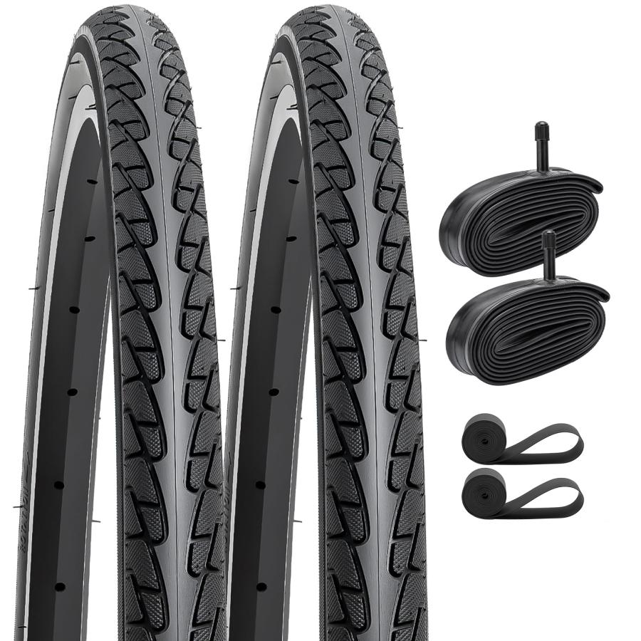 YunSCM 2本セット,26x1 3/8 タイヤ,26x1 37-590 自転車タイヤ +