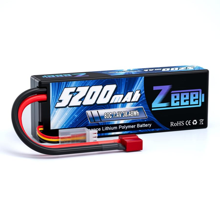 ゼエエ Zeee 7.4V 80C 5200mAh 2S lipo battery Tプラグ付き リポ