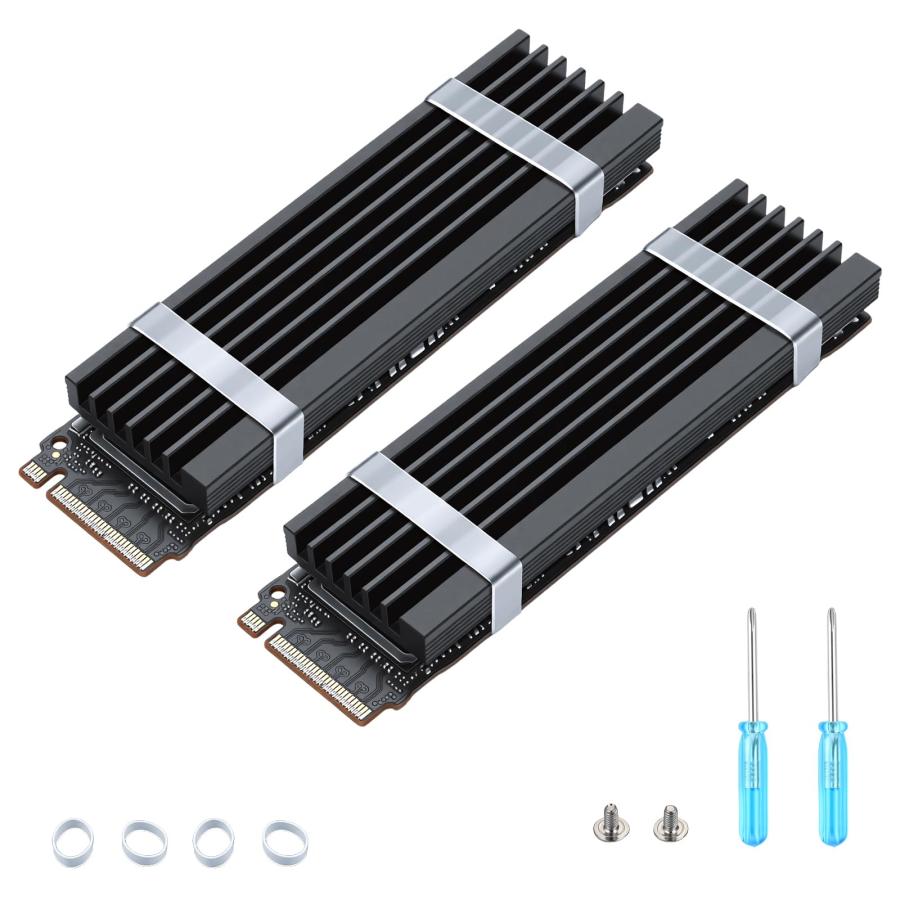 ELUTENG M.2 SSDヒートシンク 2個セット アルミ合金製 PS5 / PC用 放熱