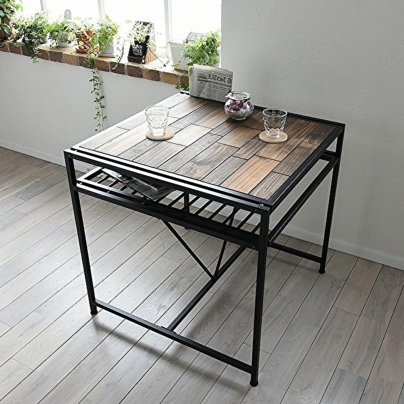 ダイニングテーブル 単体 幅75 マガジンラック付き 天然木 モザイク 木製テーブル キッチン テーブル シンプル モダン インテリア ウッド 木 北欧 おしゃれ Bhc インテリア家具通販のファニシック 通販 Yahoo ショッピング