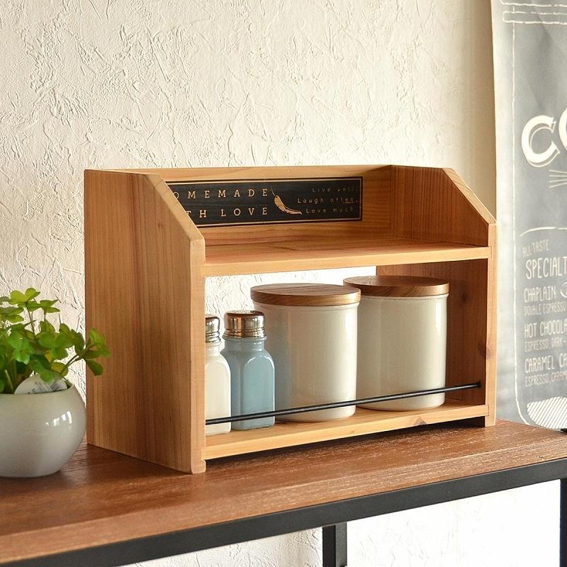 調味料ラック 木製 スパイスラック 調味料 収納 収納棚 ヴィンテージ加工 天然木 アンティーク調 おしゃれ Bhc インテリア家具通販のファニシック 通販 Yahoo ショッピング