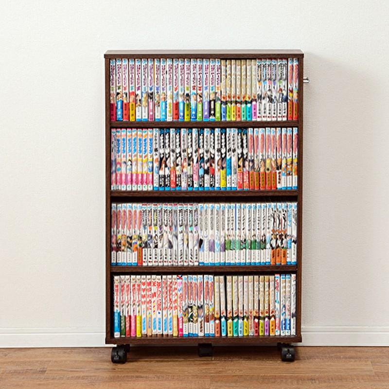 コミックラック 奥行21cm ブラウン 本棚 大容量 文庫本 キャスター付き 収納 おしゃれ Hghi インテリア家具通販のファニシック 通販 Yahoo ショッピング