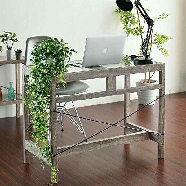 デスク おしゃれ 幅90 ガラス シャビー 古材 観葉植物 古木 グリーンインテリア インテリア 奥行45 奥行45 グリーン 観葉植物 ラック Pc シャビー 机 リビング おしゃれ 木製 植物 棚 Pklb インテリア家具通販のファニシック