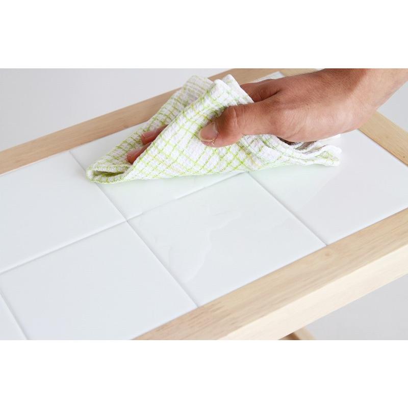 キッチンワゴン キャスター付 4段ワゴン 天然木 木製 ワゴン タイル