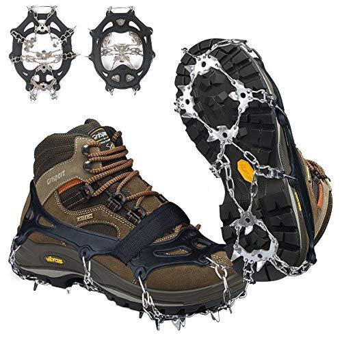爆買い Traction Cleats Ice Crampons 海外アウトドア用品 ファッション 日用雑貨をお得に購入 Snow W Fishing Hiking For Protect Safe Spikes Steel Stainless 19 Slip Anti Kids Men Women Shoes Boots For Grips アバランチギア