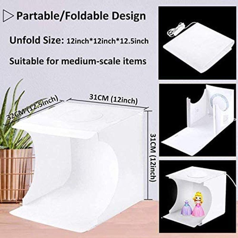 オンライン限定商品】【オンライン限定商品】撮影セット30x30cm 折り畳み 写真撮影 キット 簡易 撮影ボックス 3色LED ライト 暖 白 冷色光 、明るさ調整可能、6色背景 カメラアクセサリー L