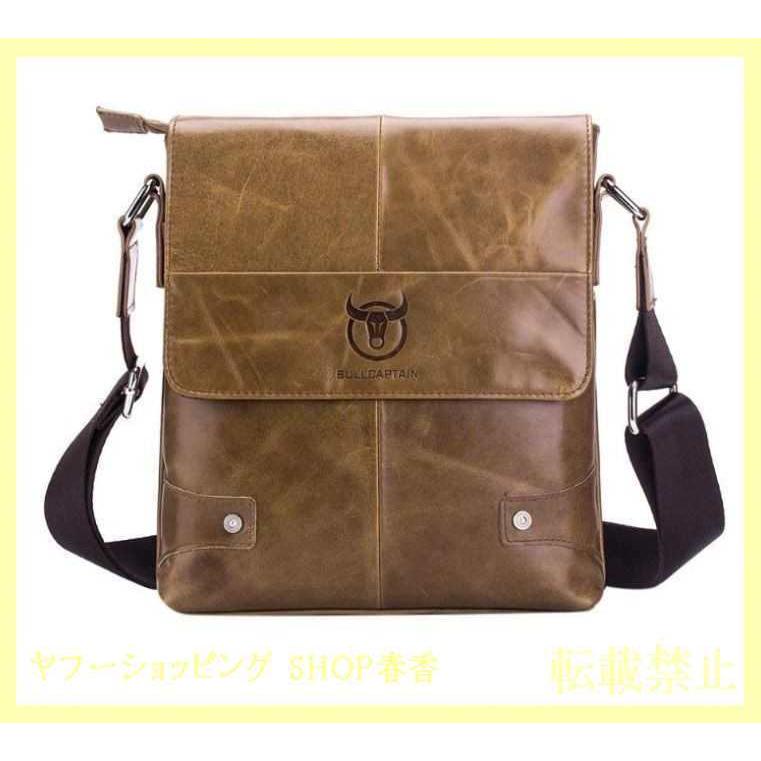 メンズショルダーバッグ 男性用鞄 ポシェット 肩掛け 斜め掛け 本革 レザー ポケット ブラウン 茶 旅行用 国内最安値