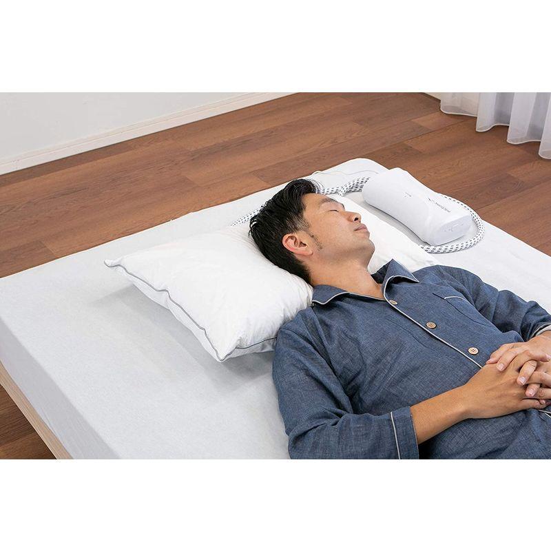フランスベッド正規品 枕 ホワイト 70×45cm 「いびき対策快眠枕シリーズ 快眠支援枕」 いびきを感知してポンプが作動 専用のスマホアプ