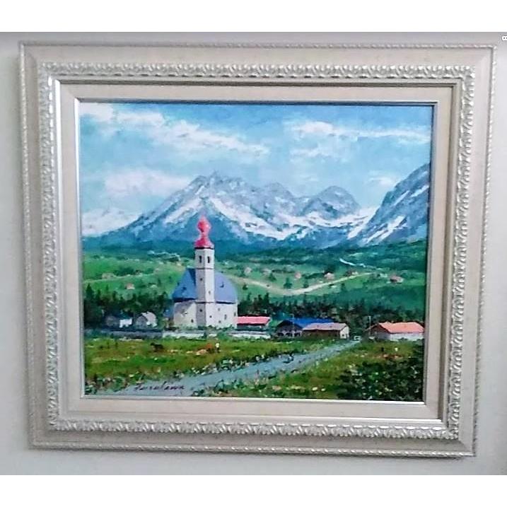 古川明雄「チロル」 油彩画 額縁外寸69.0x61.5x5.0cm 絵53.0x45.5cm