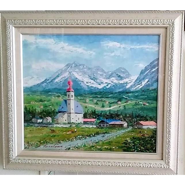 古川明雄「チロル」 油彩画 額縁外寸69.0x61.5x5.0cm 絵53.0x45.5cm