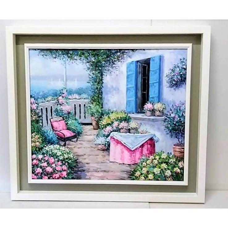 前田隆次「風景」 油彩画 額縁外寸65.7ｘ58.2ｘ4.3cm 絵53.0ｘ45.5cm張キャンバスＦ10　サイン右下[k-068]_8