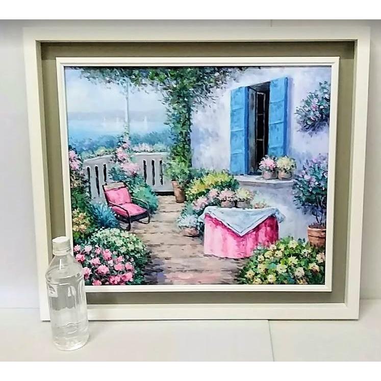 前田隆次「風景」 油彩画 額縁外寸65.7ｘ58.2ｘ4.3cm 絵53.0ｘ45.5cm張キャンバスＦ10　サイン右下[k-068]_9