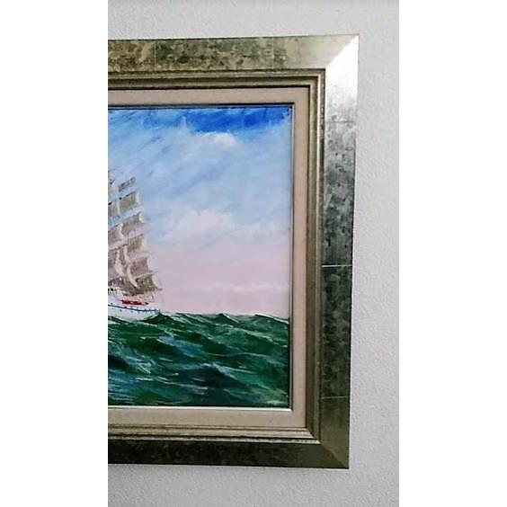 100%正規品 油絵帆船 cm 5.5 X 61 x 6 cm額7 45 X 100%正規品 油絵帆船 cm 5.5 X 61 x 6 cm額7 45 X