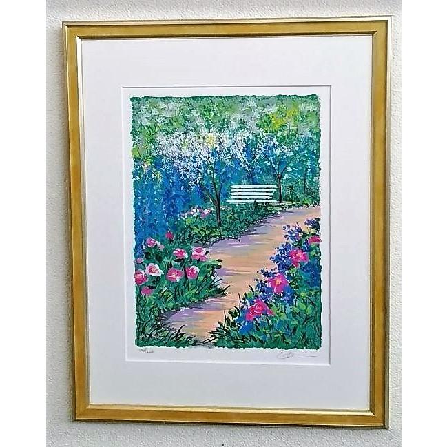 イーダ・ヴァリッキオ「ホワイトベンチメモリー」版画192/250 額縁外寸