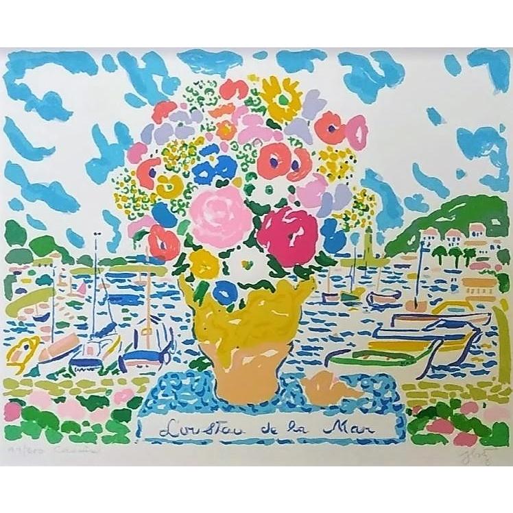 ジョン・ボッチ John Botz「カシス Cassis」 版画 99/300 額縁外寸62.5