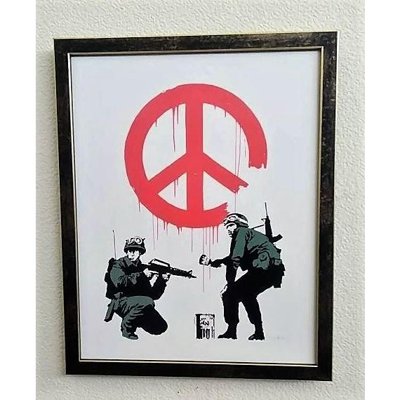 バンクシーBanksy「Peace Soldiers」ポスター額装