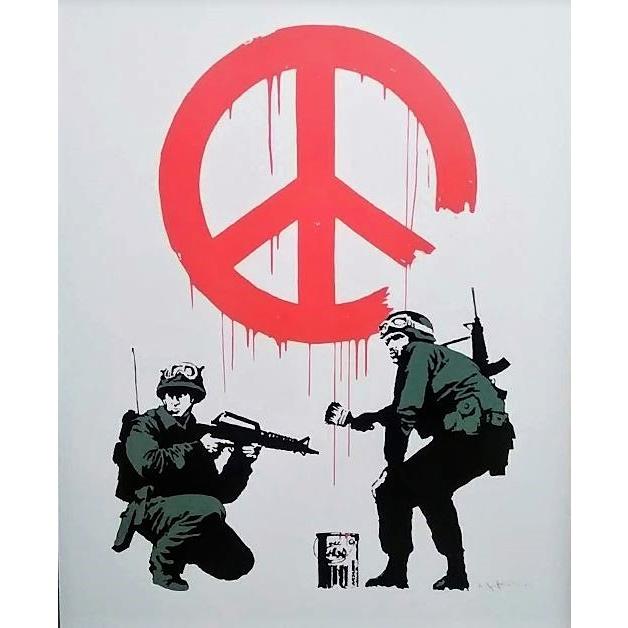 額装品/バンクシー/Peace Soldiers/ポスター/アート/インテリア バンクシーBanksy「Peace Soldiers」ポスター額装