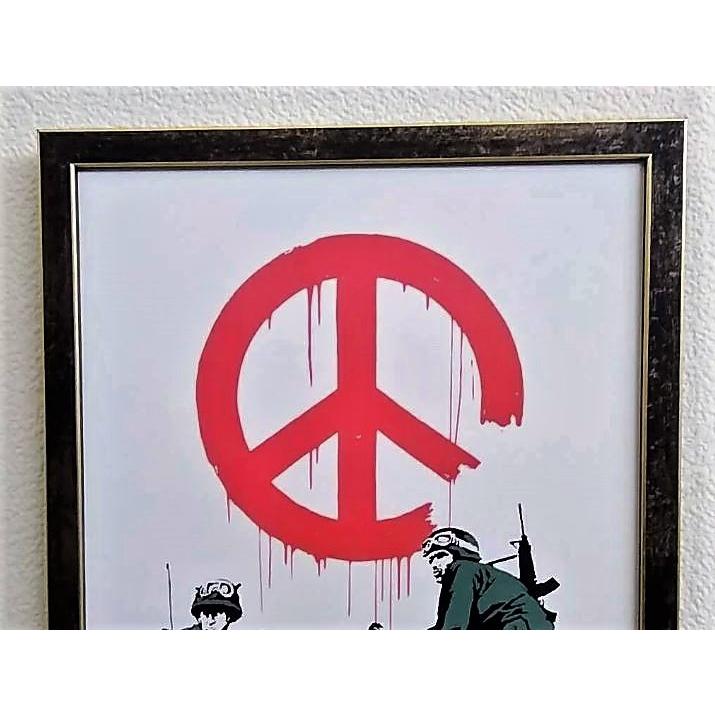 バンクシーBanksy「Peace Soldiers」ポスター額装