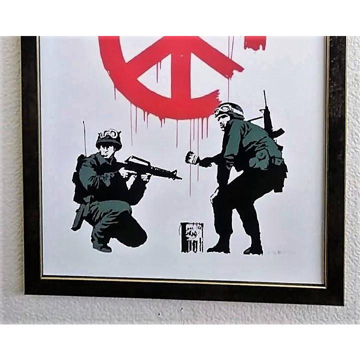 額装品/バンクシー/Peace Soldiers/ポスター/アート/インテリア バンクシーBanksy「Peace Soldiers」ポスター額装