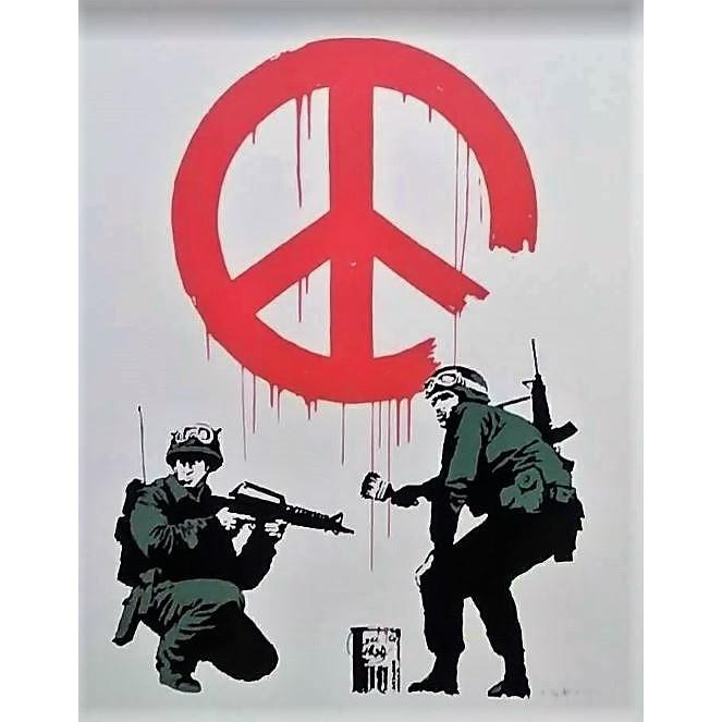 額装品/バンクシー/Peace Soldiers/ポスター/アート/インテリア バンクシーBanksy「Peace Soldiers」ポスター額装