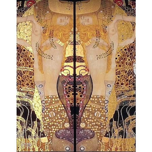 グスタフ・クリムト「水蛇I」 ジクレー、シルクスクリーン金箔加工・版