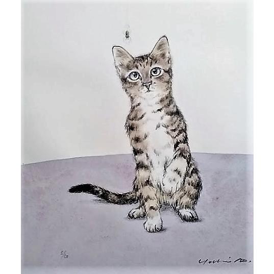 斉藤善貴「くも」 リトグラフ 5/50 額縁外寸47.3x58.8x2.5cm 内寸