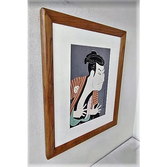 東洲斎写楽「三世大谷鬼次奴江戸兵衛」木版画 額縁外寸45.0x56.5