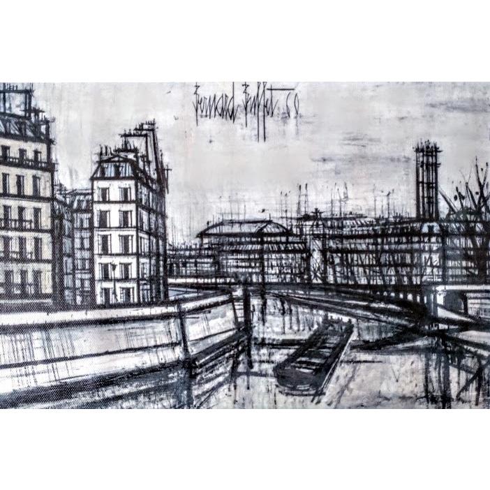 ベルナール・ビュッフェ 複製画の額装品 額縁外寸 44.5x37.0x2.0cm