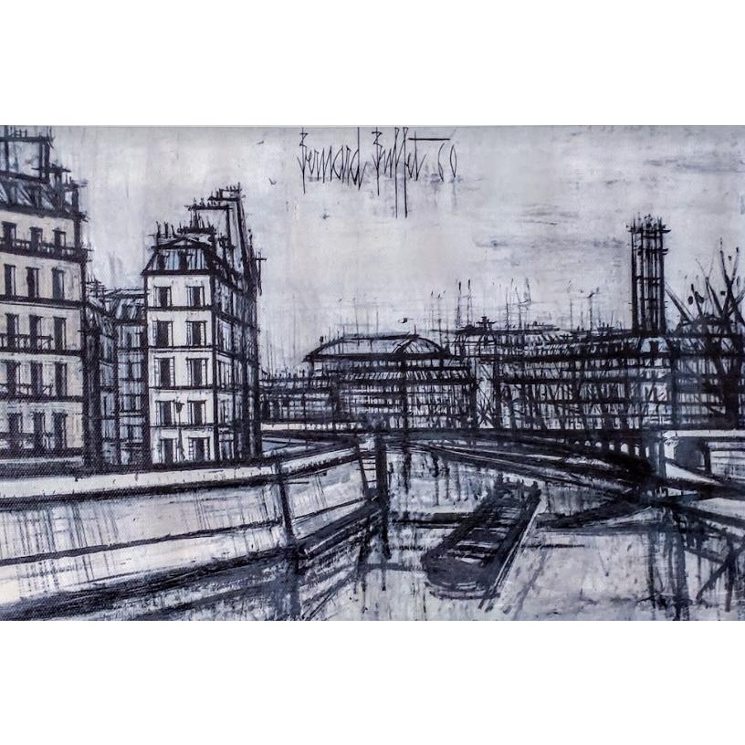 ベルナール・ビュッフェ 複製画の額装品 額縁外寸 44.5x37.0x2.0cm