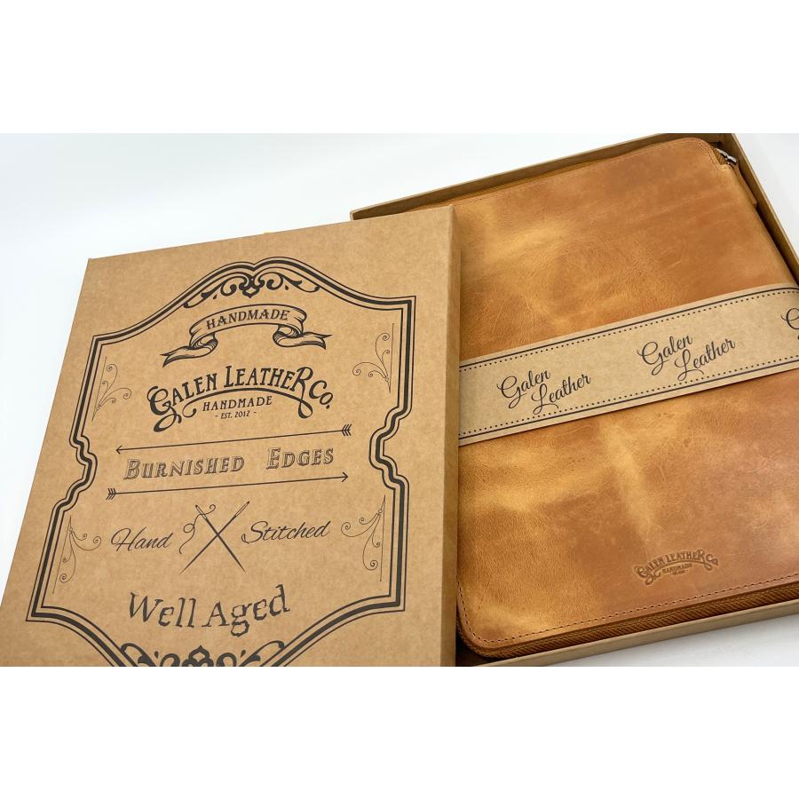 Galen Leather ガレンレザー ジッパー付きレザーフォリオ B5 Moleskine iPad Pro対応 本革手帳カバー |  | 06