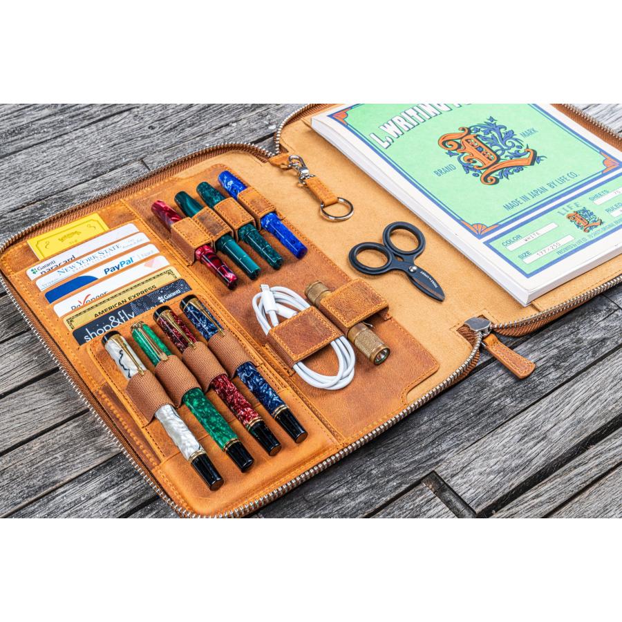 Galen Leather ガレンレザー ジッパー付きレザーフォリオ B5 Moleskine iPad Pro対応 本革手帳カバー |  | 02