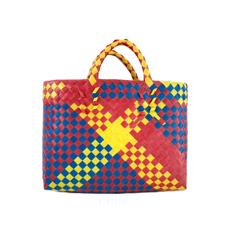 プラカゴ　オーダー商品 受注製作】プラカゴ miniサイズ/A5 mini-011 白*黄 2way かごバッグ お