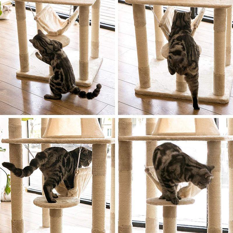 Mwpo 富士山ようなハウス キャットタワー 猫タワー 大型猫 麻紐 172cm 巨大サイズ 2つハンモック 匂いなし 多頭飼い 転倒防止 2つハンモック 富士山ようなハウス キャットタワー 猫タワー 大型猫 麻紐 172cm 巨大サイズ 匂いなし 多頭飼い 転倒防止