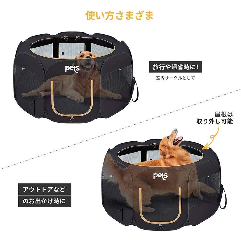 KingCamp ペットサークル 折りたたみ 小型犬 大型犬 八角形 メッシュサークル 犬 猫兼用 プレイサークル ペットケージ 幅広127 ペットサークル 折りたたみ 小型犬 大型犬 八角形 メッシュサークル 犬 猫兼用 プレイサークル ペットケージ 幅広127