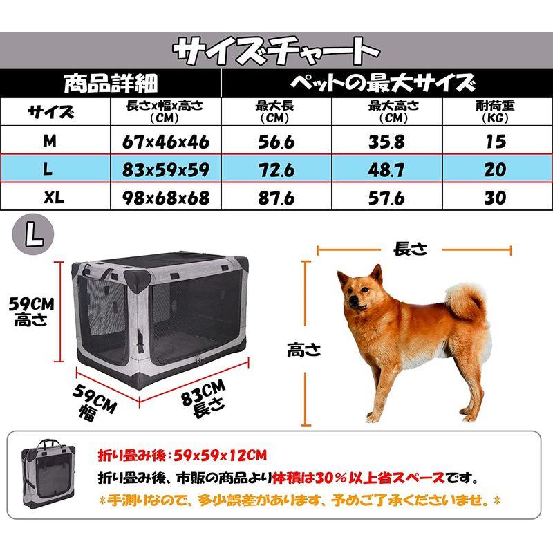 GPR ペット ソフトクレート ケージ ペットキャリー ペットハウス カバー取り外せる 4面メッシュ出入口 鉄フレーム 猫犬兼用 折りたたみ ペット ソフトクレート ケージ ペットキャリー ペットハウス カバー取り外せる 4面メッシュ出入口 鉄フレーム 猫犬兼用 折りたたみ 幅59CM