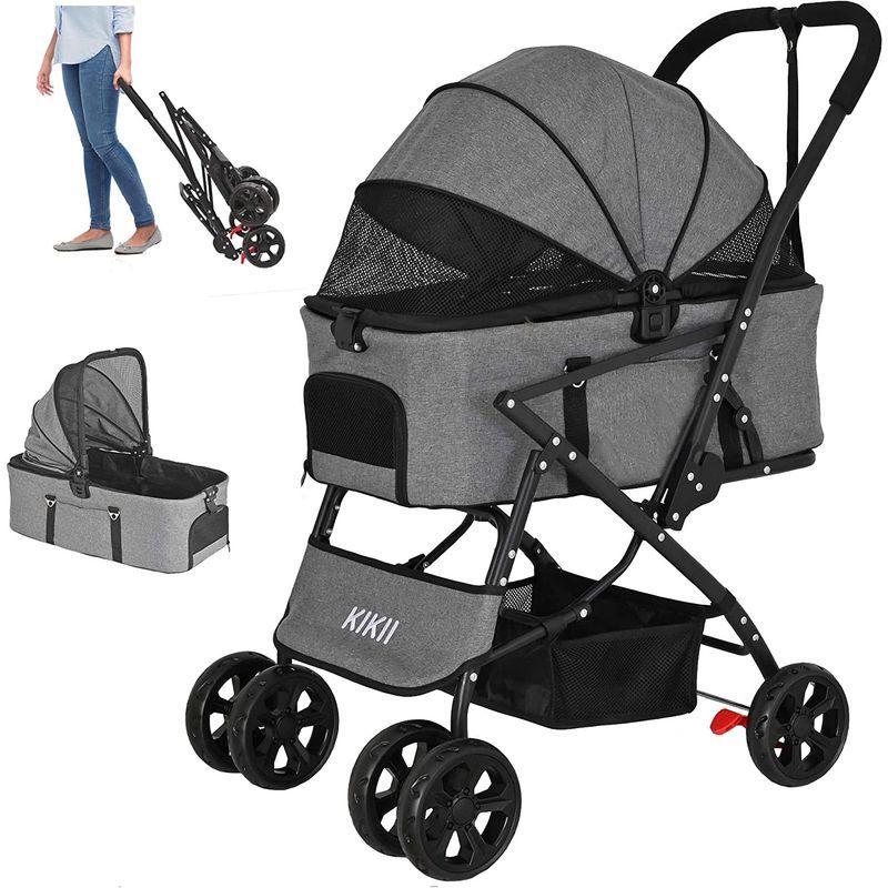 KIKII ペットカート分離型 ペットバック 車載用バック 3way 4輪 犬用ベビーカー 犬 猫バギー 小型犬 中型犬カート 多頭 メッシ ペットカート分離型 ペットバック 車載用バック 3way 4輪 犬用ベビーカー 犬 猫バギー 小型犬 中型犬カート 多頭 メッシ