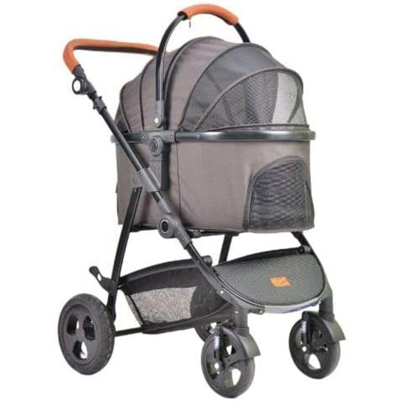 ★動作確認済み Hakusan(ハクサン) ドッグカート ファーストストローラーMINI (ワンサイズ， ブラックグレイ×ブラウン) 【KU7752982027】(28037円)