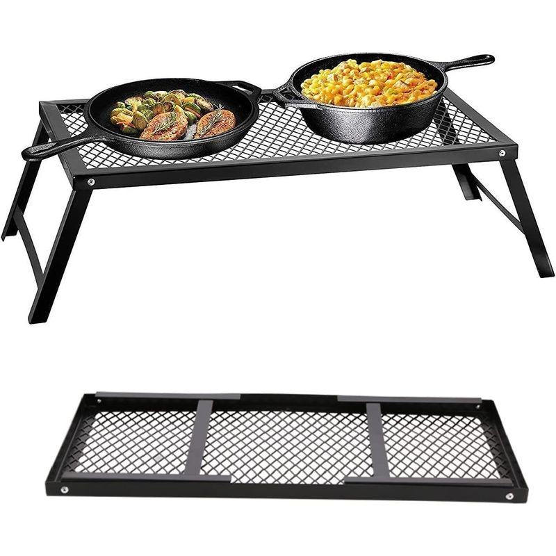 ヨーラー(YOLER) アウトドアテーブル 焚き火 テーブル メッシュ キャンプ ロータイプ クッカースタンド 軽量 ファイヤー五徳 調理台