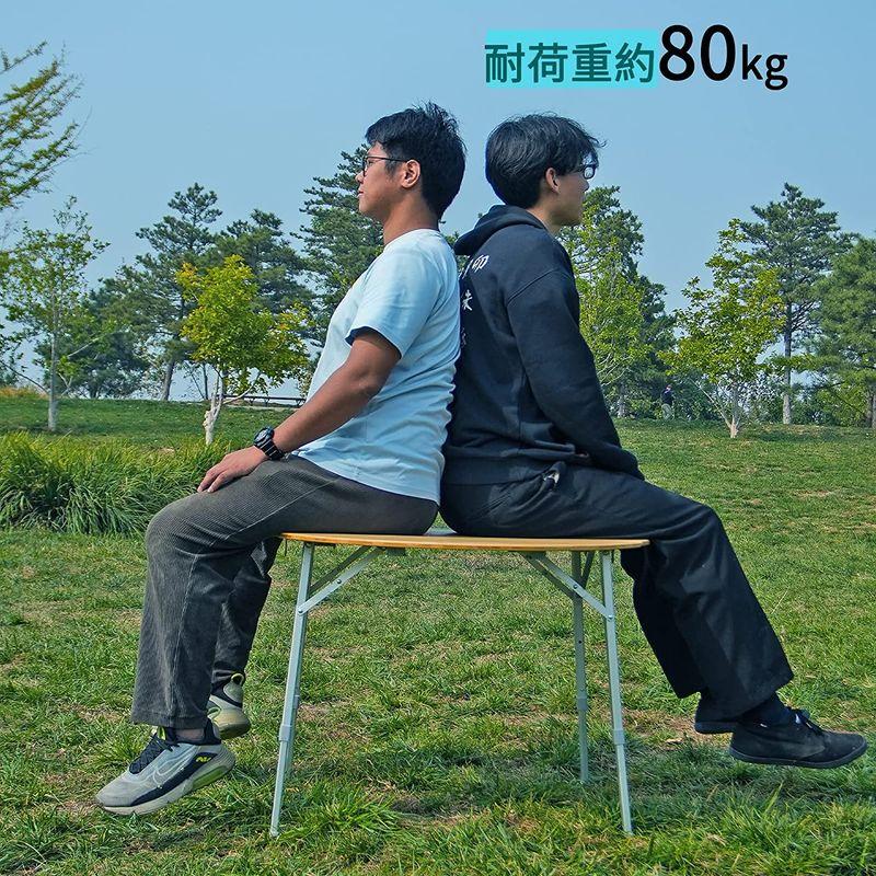 FUNDANGO アウトドアテーブル 耐荷重約80kg サークルテーブル 90cm 3-4人用 キャンプ 丸テーブル 折りたたみ 高さ調整4 アウトドアテーブル 耐荷重約80kg サークルテーブル 90cm 4人用 キャンプ 丸テーブル 折りたたみ 高さ調整4