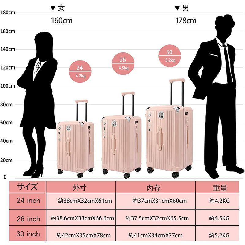 Oritatanda 大容量 荷物 トロリースーツケース 女性 回転自在の