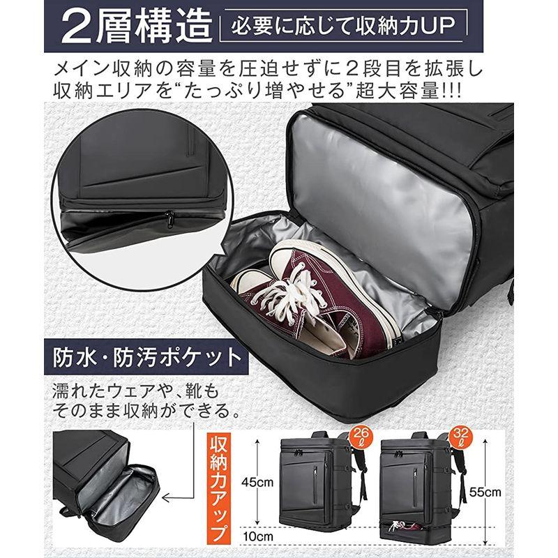 匿名！送料無料！ ABIBA リュック メンズ リュックサック 大容量 軽量 撥水 通学 リュック 高校生 中学生 通勤 旅行 多機能 おしゃれ ビジネスリュ 【Q1746166040】(10505円)