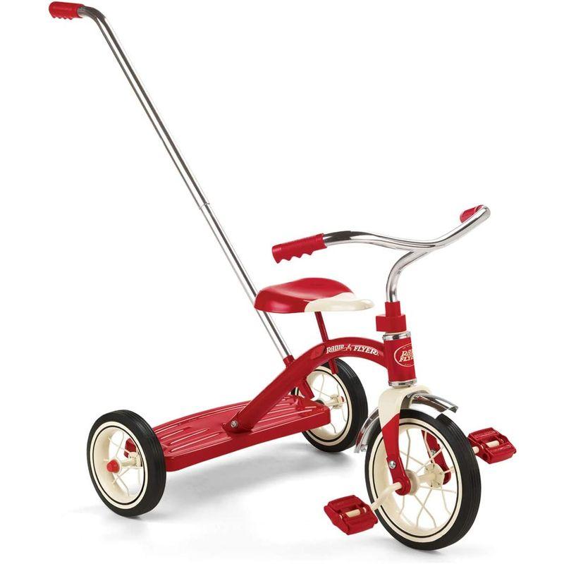 Radio Flyer ラジオフライヤー クラシック トライサイクル 手押しバー付 レッド Classic Red Dual Deck Tr 約 Flyer ラジオフライヤー クラシック トライサイクル 手押しバー付 レッド Classic Red Dual Deck Tr サイズ