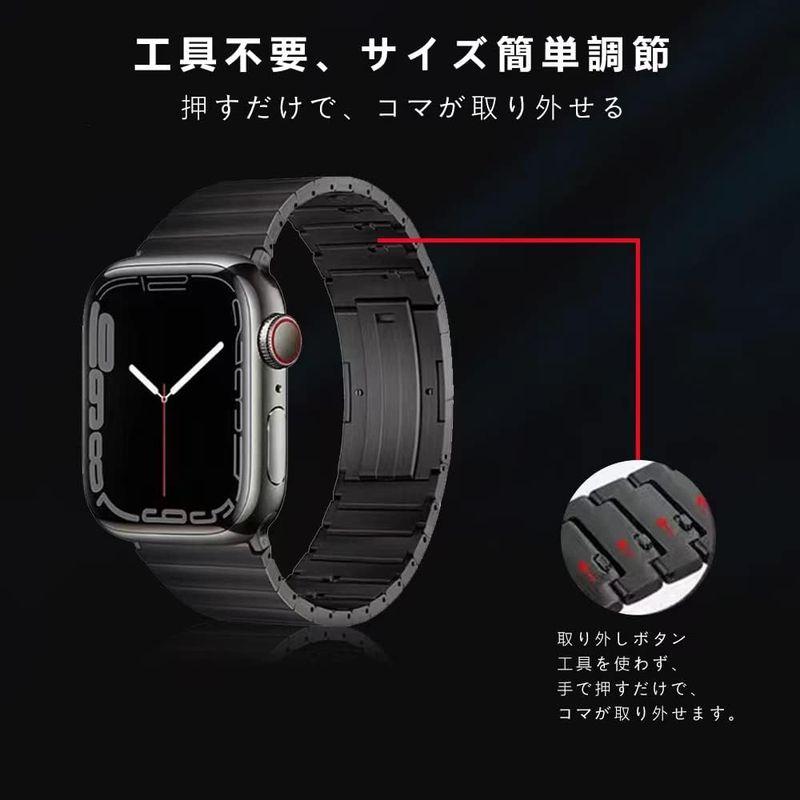【限定品】 apple watch バンド apple watch リンクブレスレット チタン製 取り外しボタン 軽量 丈夫 調整工具不要 iWatch 【I1873229196】(11270円)
