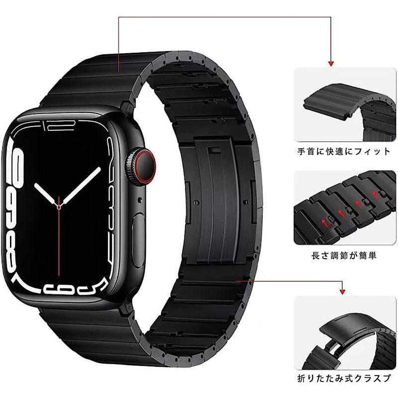 【限定品】 apple watch バンド apple watch リンクブレスレット チタン製 取り外しボタン 軽量 丈夫 調整工具不要 iWatch 【I1873229196】(11270円)