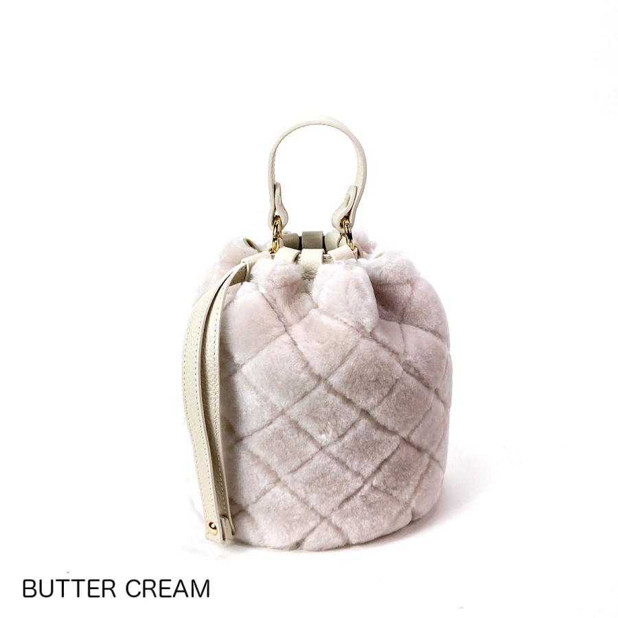 ブラックフライデーSALE ファーバッグ イタリア製 リサコンテ ムートン ショルダーバッグ キルティング バケツ型 lisa conte 大人スタイル 上品 大人かわいい LC177