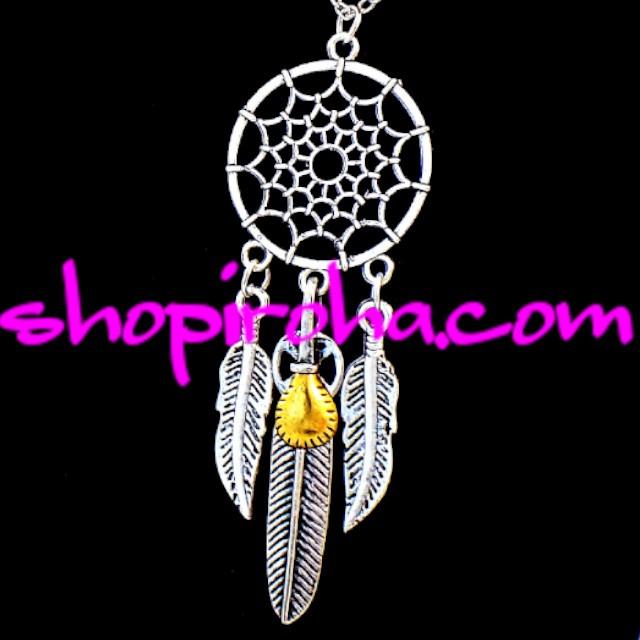 ドリームキャッチャー ネックレス インディアンジュエリー アクセサリー ペンダント Dreamcatcher 3枚羽 上金フェザー Shopiroha Comオリジナル Yh Shopirohaヤフー店 通販 Yahoo ショッピング
