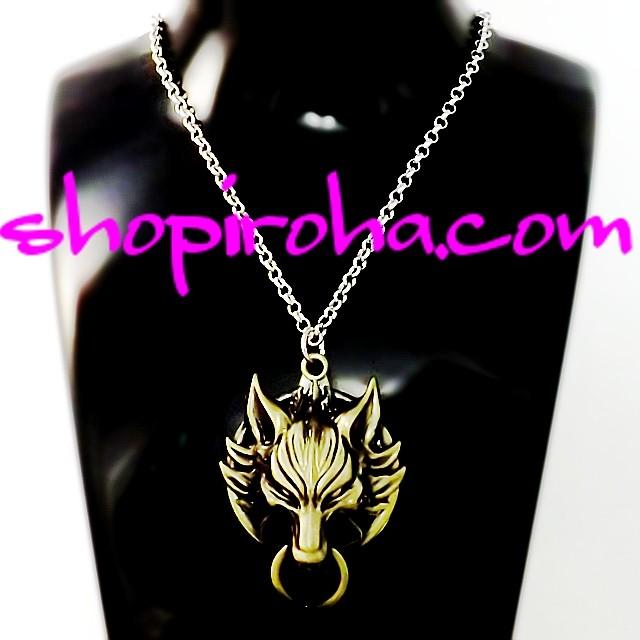 ガロウフェイスアミュレット 金狼の護符ペンダント精霊金色ネックレス